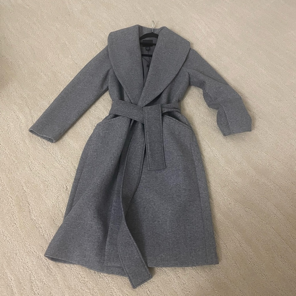 Express Gray Wrap Jacket With Notched Collar - image 1